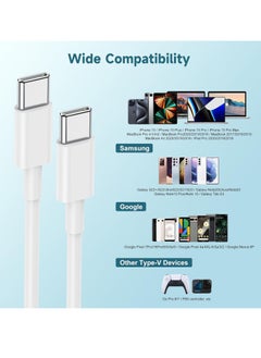General 60W USB C to USB C Cable [3Pack] iPhone 15 Fast Charging Cable,6ft Long USB-C to USBC Power Cord for iPhone 15/15 Pro/15 Plus/15 Pro Max,MacBook Pro Air/IPad Air 4/5/iPad Pro 12.9/11(White)  - Image 5