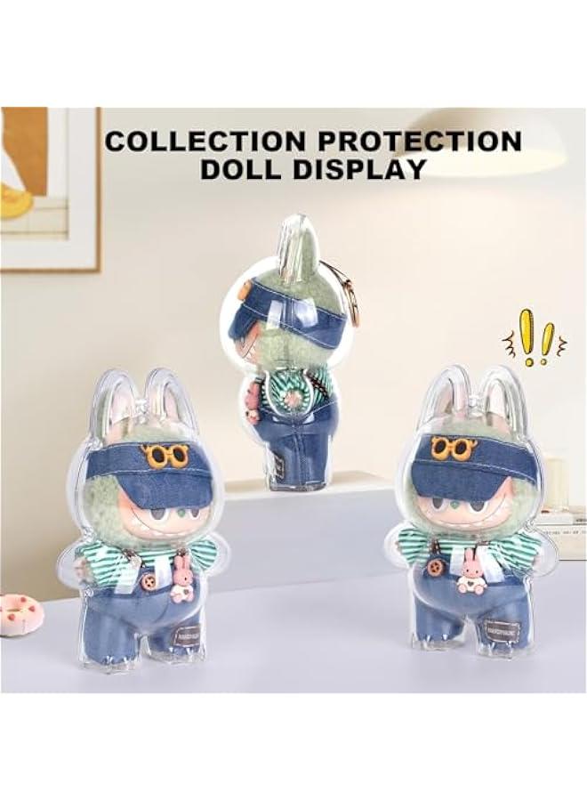 Arabest Protective Case Compatible for LABUBU The Monsters – Crystal-Clear Hard Display Box with Keychain & Dustproof Cover, Secure Backpack Hooks for Shelf/Outdoor Showcase (Doll Not Included)  - Image 4