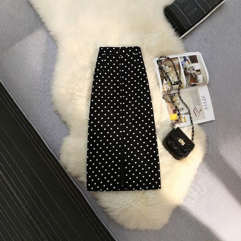 Polka Dot A-Line Midi Skirt - Image 2