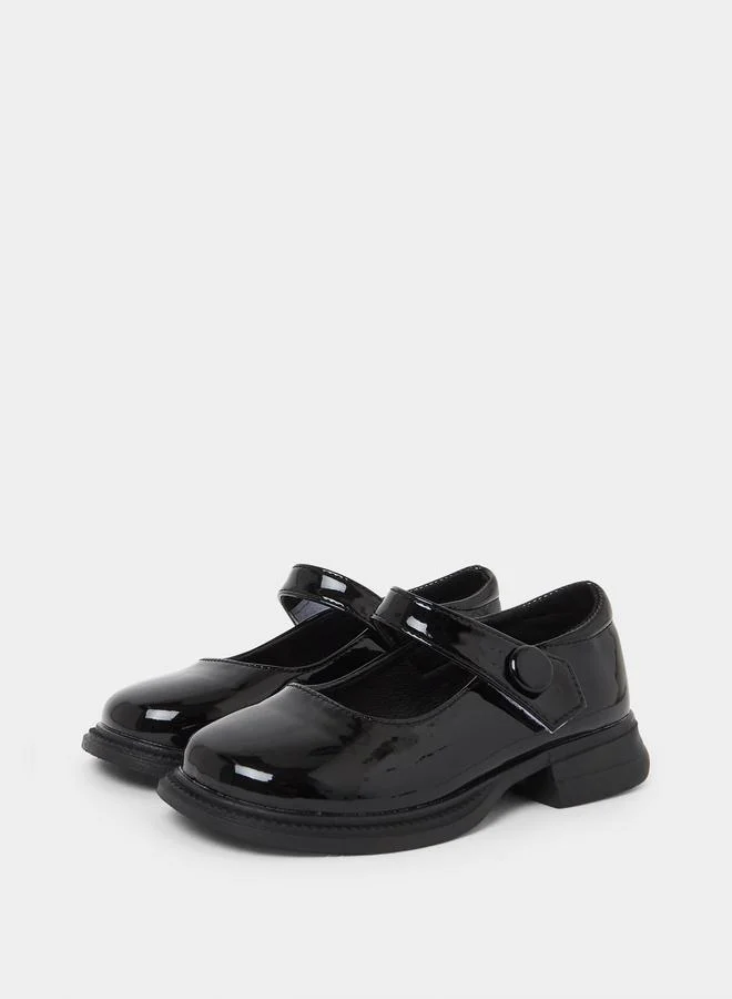 Styli Girls Patent Mary Jane Shoes with Velcro