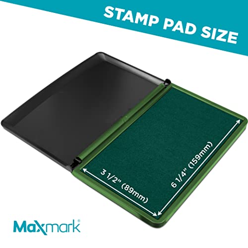 MaxMark Large Premium Green Ink Stamp Pad - 3.5" x 6.25" - Quality Felt Pad - Image 3