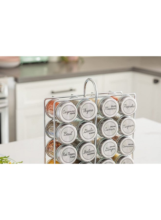 Orii 20 Jar Spice Rack Stainless Steel with Spices Included - Standing Rack Shelf Holder & Countertop Spice Rack Tower Organizer for Kitchen Spices with Spice Refills for 5 Years - Image 4