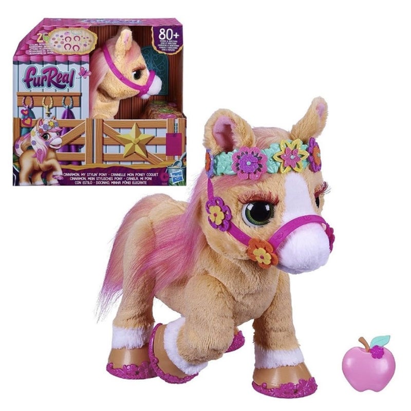 FurReal Cinnamon, My Stylinâ€™ Pony Toy, 14-Inch Electronic Pets, 80+ Sounds & Reactions, 26 Accessories, Interactive Toys for 4 Year Old Girls and Boys and Up - Image 3