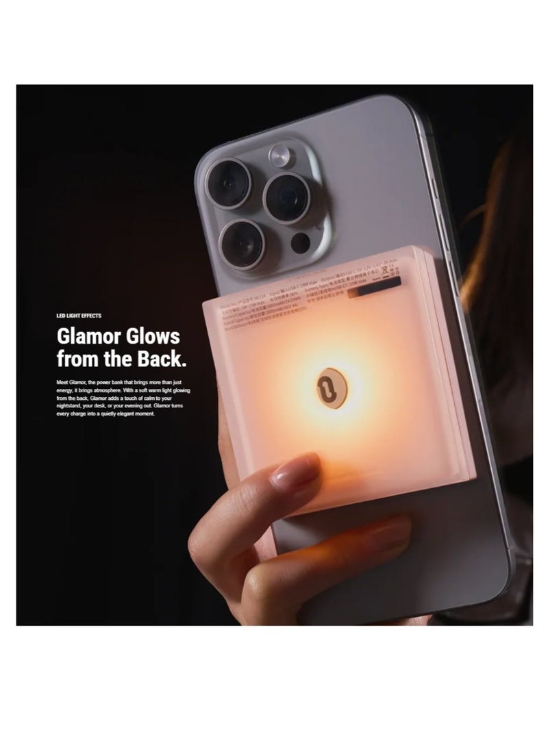 Lofree Glamor Magnetic Power Bank 5000mAh, 15W Wireless Charging, 22.5W USB-C Fast Charging, Magnetic Portable Charger with LED Light Effects, Mirror Design, Compact & Lightweight, Rose Fume color - Image 5