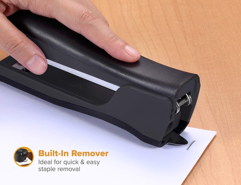 Bostitch Office Dynamo 4 in 1 Standup Stapler, 20 Sheet Capacity, Integrated Pencil Sharpener, Staple Remover & Staple Storage, Black - Image 3
