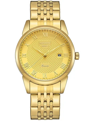 KENNETH SCOTT Kenneth Scott K23030-GBGC Men's Analog Display Watch & Stainless Steel Strap Gold