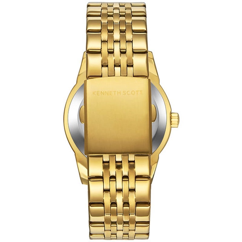كينيث سكوت ساعة كينيث سكوت رجالي بعرض تناظري وسوار من الستانلس ستيل ذهبي - Image 4