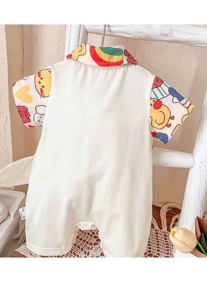 ملابس اطفال مواليد أولاد بتصميم ديناصور – بذلة قطن ناعم مع أزرار سهلة، هدايا مواليد، طقم مواليد – مقاس 73سم - Image 3