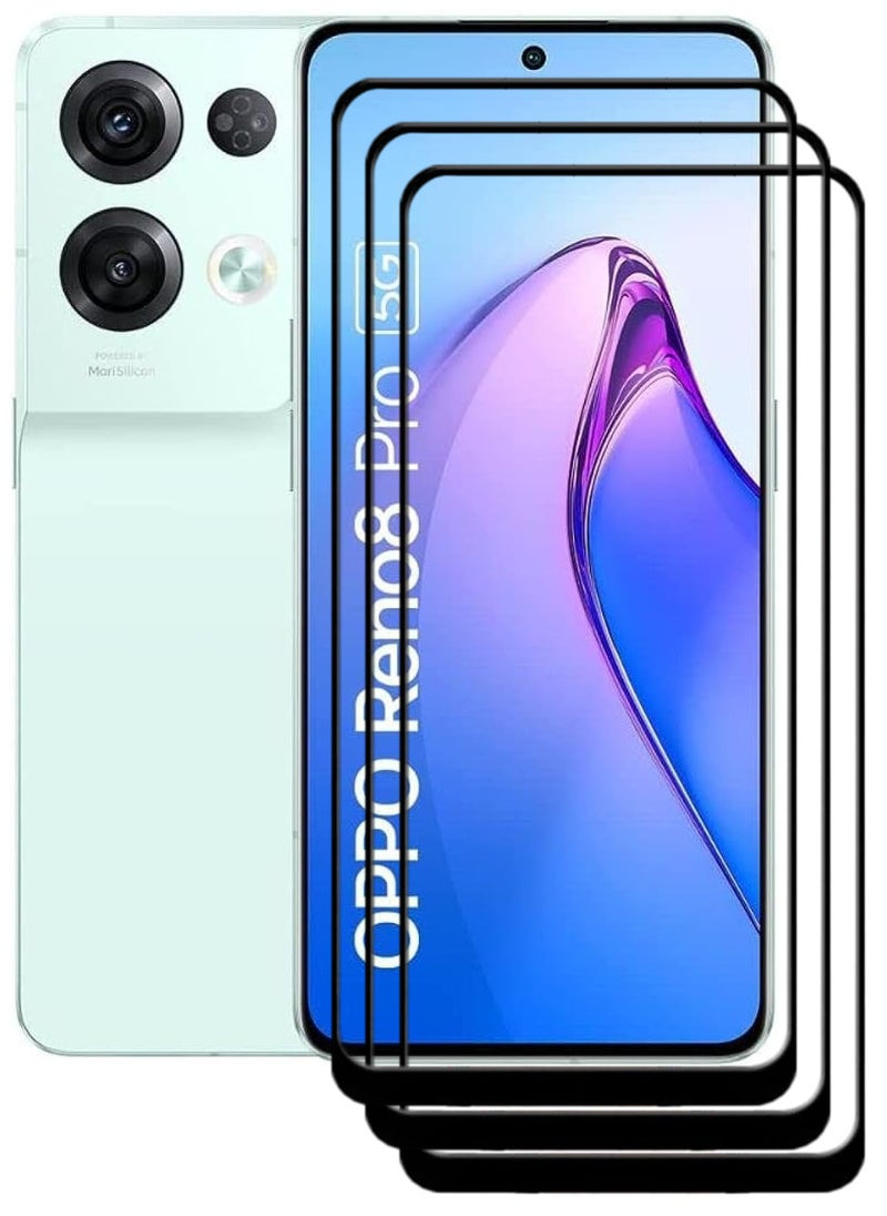 ACLIX 3 Pieces Antistatic ESD Dustproof Premium Quality High Definition Tempered Glass Screen Protector Designed For Oppo Reno8 Pro - Image 1