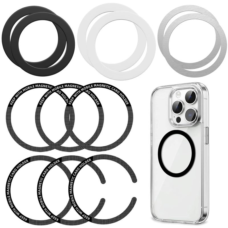 CoolShef 12 قطعة حلقة مغناطيسية للشحن اللاسلكي | حلقة محول معدنية عالمية | حلقات مغناطيسية رفيعة للغاية للهاتف/الحالات | دعم أندرويد وآيفون - Image 1