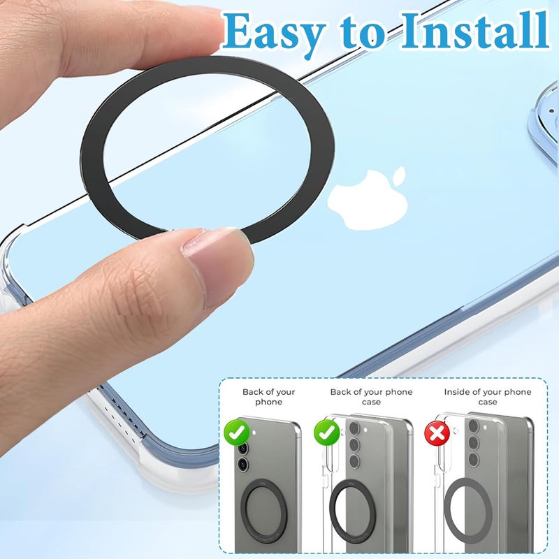 CoolShef 12 قطعة حلقة مغناطيسية للشحن اللاسلكي | حلقة محول معدنية عالمية | حلقات مغناطيسية رفيعة للغاية للهاتف/الحالات | دعم أندرويد وآيفون - Image 5