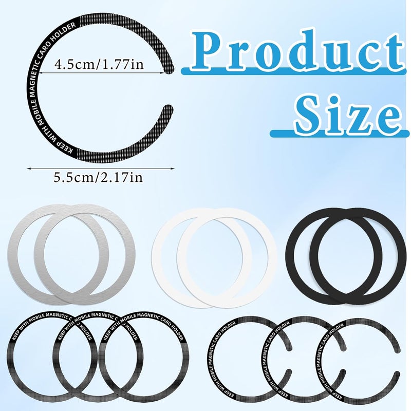 CoolShef 12 قطعة حلقة مغناطيسية للشحن اللاسلكي | حلقة محول معدنية عالمية | حلقات مغناطيسية رفيعة للغاية للهاتف/الحالات | دعم أندرويد وآيفون - Image 2