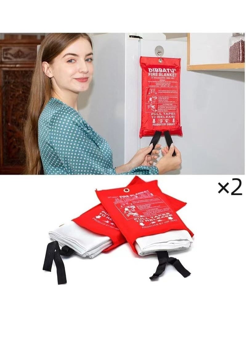 Fire Emergency Blanket,Fire Blanket for Home and Kitchen,Camping Emergency Blankets,Emergency Fire Retardant Blankets for House,Fireproof Blanket Welding Blanket for Kitchen,Grill,BBQ - Image 1