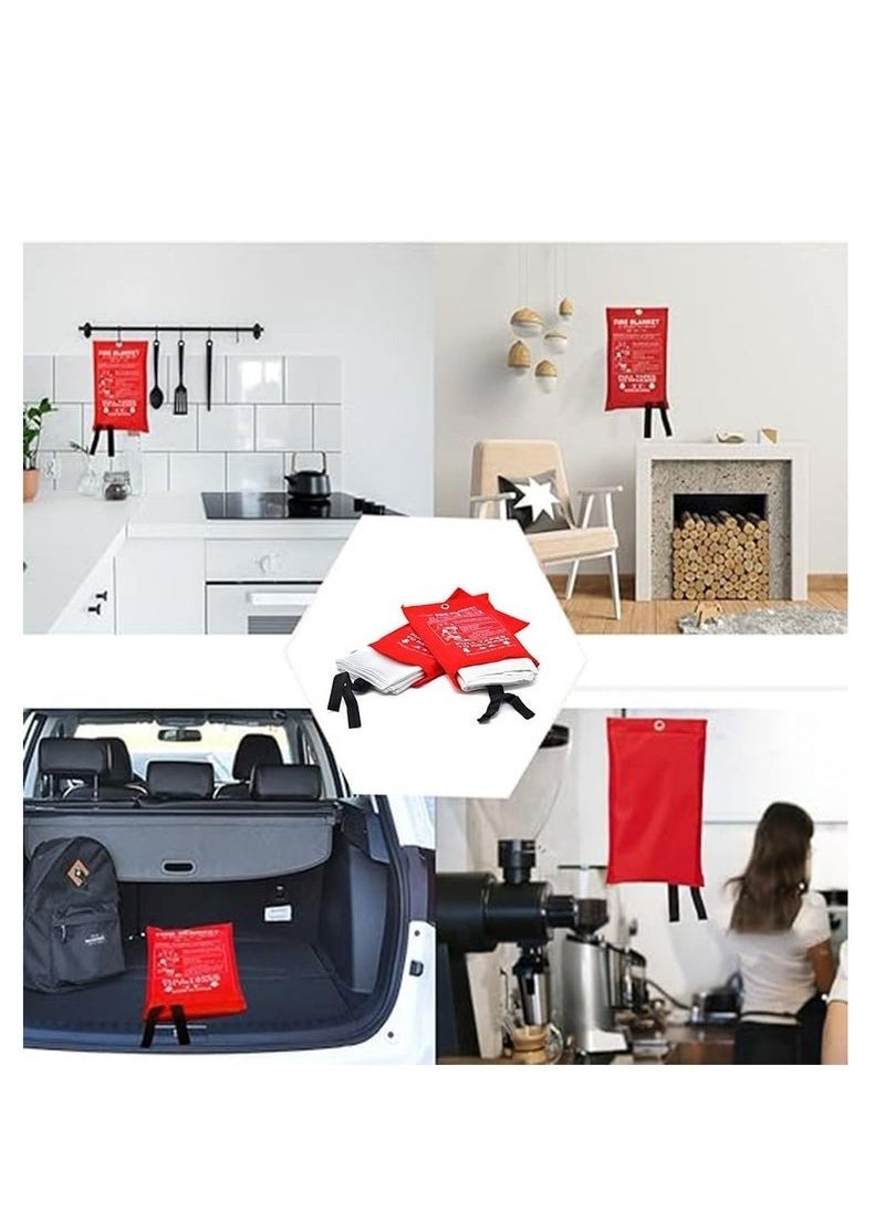 Fire Emergency Blanket,Fire Blanket for Home and Kitchen,Camping Emergency Blankets,Emergency Fire Retardant Blankets for House,Fireproof Blanket Welding Blanket for Kitchen,Grill,BBQ - Image 3