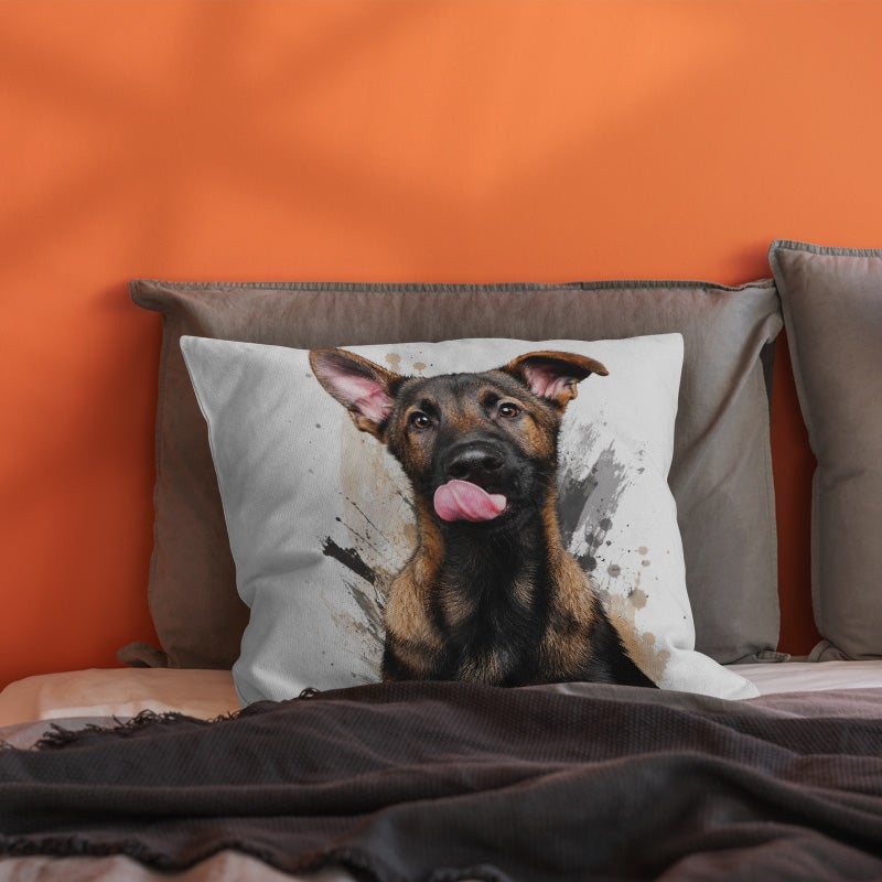 Cute Dog Print Decorative Throw Pillow Cover Soft Square Cushion Cover for Sofa Bed Living Room - Image 5