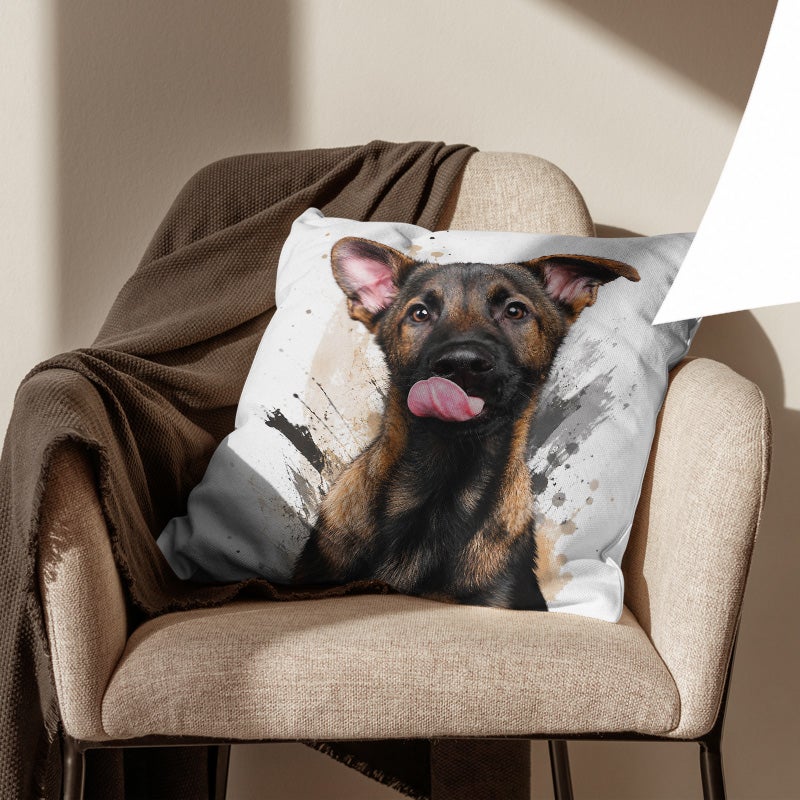 Cute Dog Print Decorative Throw Pillow Cover Soft Square Cushion Cover for Sofa Bed Living Room - Image 4