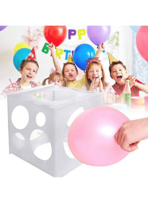 11-Hole Collapsible Balloon Sizer Box - 2-10 Inch Balloon Measurement Tool for Balloon Decorations, Arches, Columns for Party, Wedding, and Event Decor