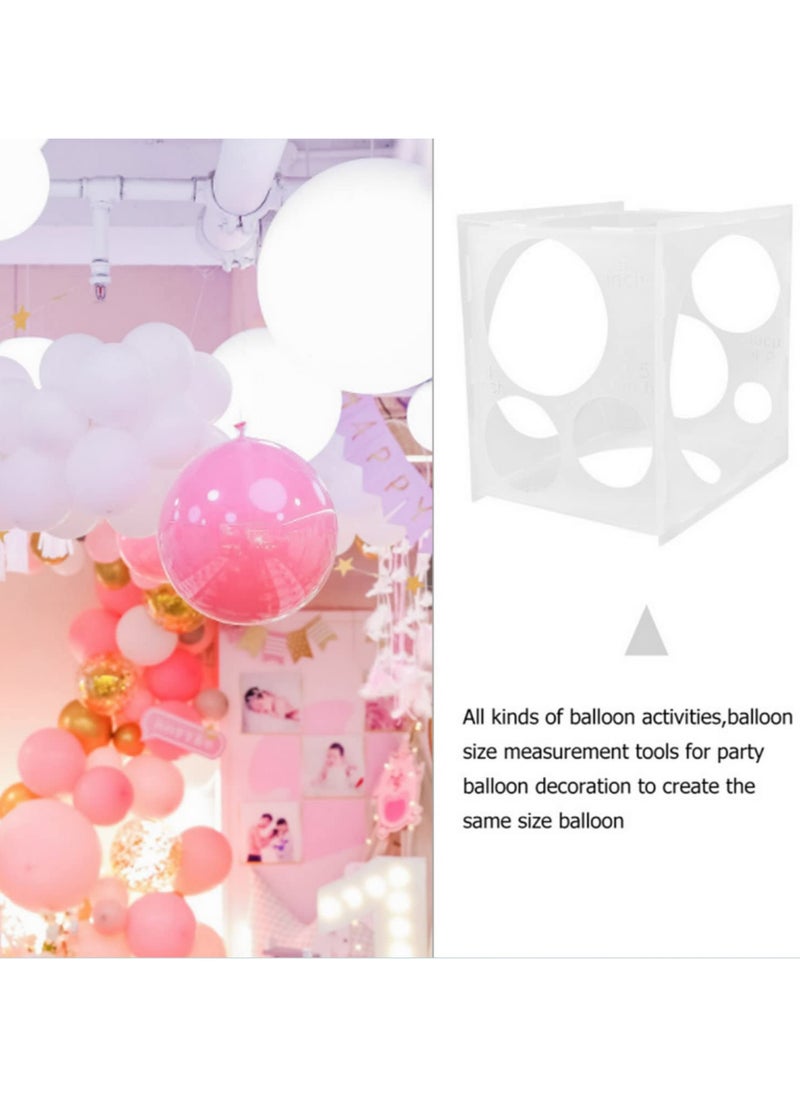 null - 11-Hole Collapsible Balloon Sizer Box - 2-10 Inch Balloon Measurement Tool for Balloon Decorations, Arches, Columns for Party, Wedding, and Event Decor - Image 1