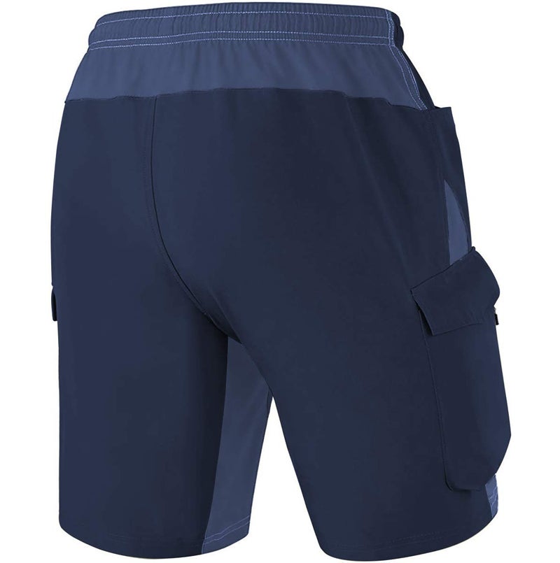 VAYAGER Men's Mountain Bike Shorts 3D Padded Bicycle MTB Shorts Loose-fit Lightweight MTB Cycling Shorts (Navy-M) - Image 2
