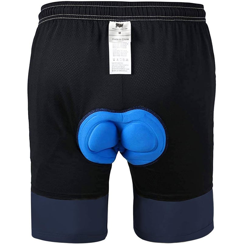 VAYAGER Men's Mountain Bike Shorts 3D Padded Bicycle MTB Shorts Loose-fit Lightweight MTB Cycling Shorts (Navy-M) - Image 3