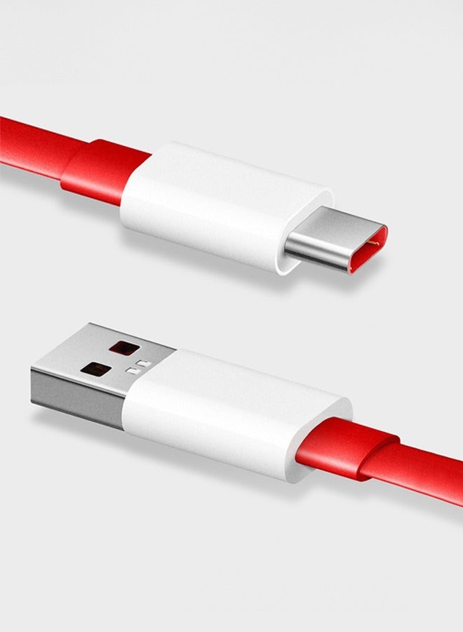OnePlus Warp Charge USB to Type-C Cable – 1.5 Meter Red - Image 1