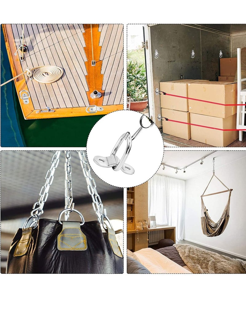 Y&D D Rings Tie Downs, 6 PCS Galvanized Iron Heavy Duty Down Straps Ring, with Mounting Bracket and Screw  - Image 3