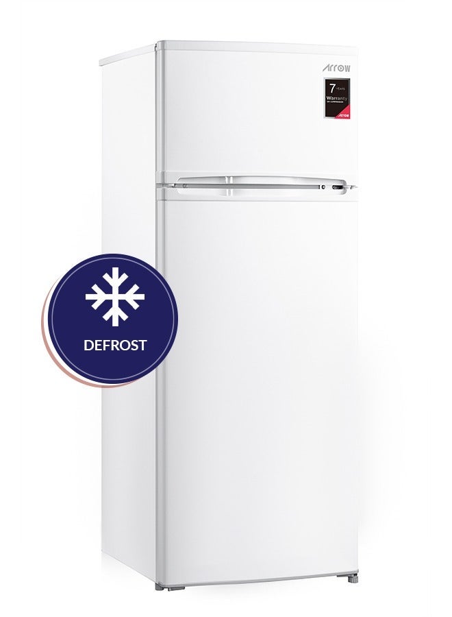 Arrow 252Liters, 8.9Cu.Ft,Double Door Refrigerator with 7 Years Compressor Warranty, Mechanical Temperature Control, Defrost, Metal Door Panel, Recessed Handle, Energy Saving, Inside Lighting, Wheel, White Color | Model No: RO2-390L - Image 3
