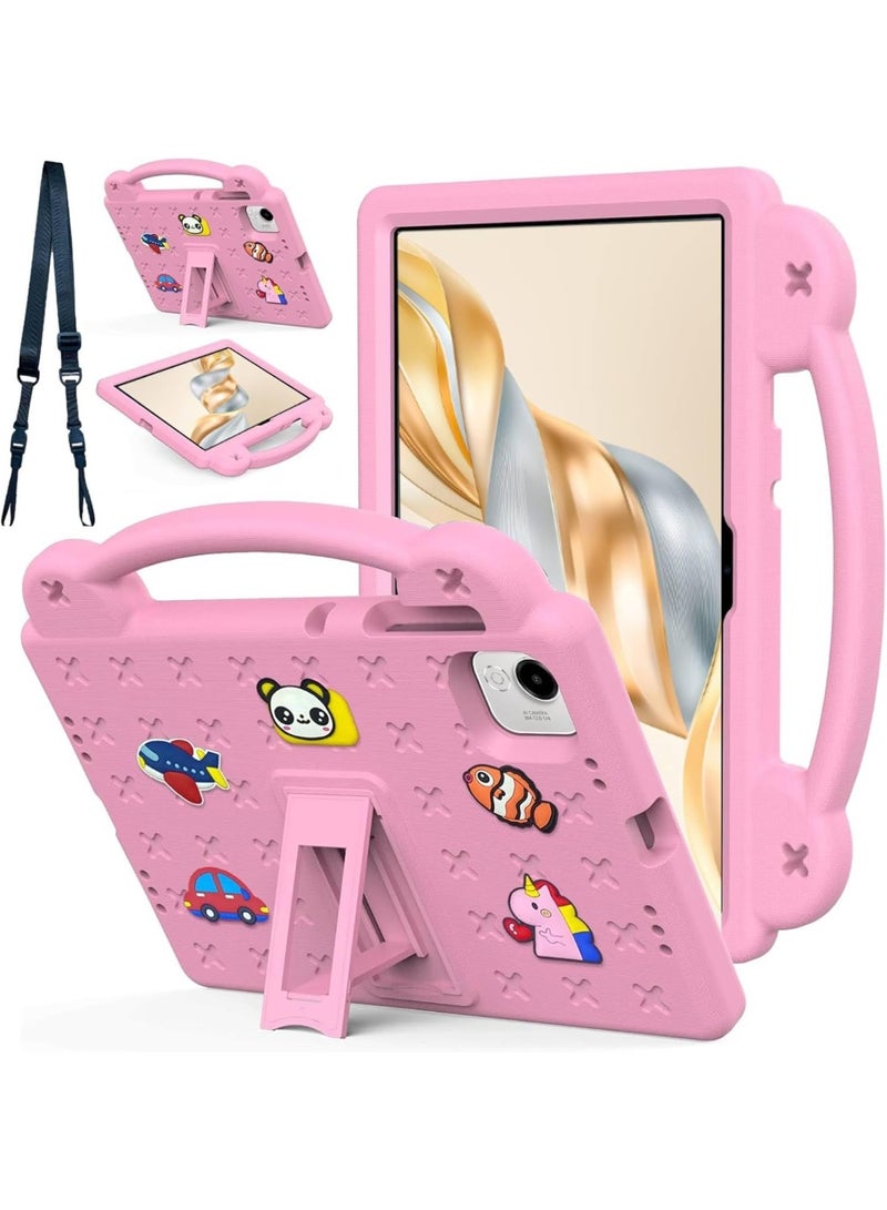 CHEROSIN Kids Case Compatible with Honor Pad X9a 11.5 inch 2025, Cute Full Body Protective Cover with Handle Stand, Lightweight Shockproof Cover with Shoulder Strap Kickstand for Honor Pad X9a 2025 (Pink) - Image 1