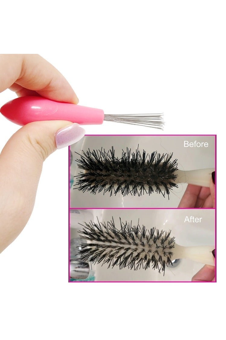 خاجول 2 قطعة أداة تنظيف فرشاة الشعر فرشاة تنظيف المشط الصغيرة مشط صغير بمقبض بلاستيكي لإزالة الغبار من الشعر للاستخدام المنزلي في الصالون - Image 4
