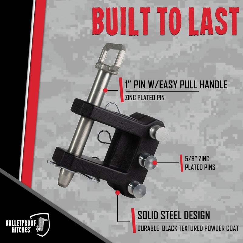 BulletProof Hitches خطافات بولت برووف™ 2-تانغ مع دبوس 1" للسحب - مصنفة لـ 20,000 رطل - Image 5