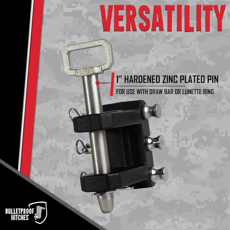 BulletProof Hitches خطافات بولت برووف™ 2-تانغ مع دبوس 1" للسحب - مصنفة لـ 20,000 رطل - Image 2