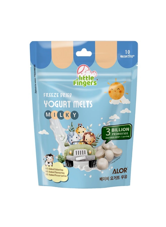 ALOR Signature UAE Little Fingers Freeze-Dried Yogurt Melts Milky 15g | Baby Snack with Probiotics | Creamy Yogurt Melts | Suitable for 10+ Months - Image 1