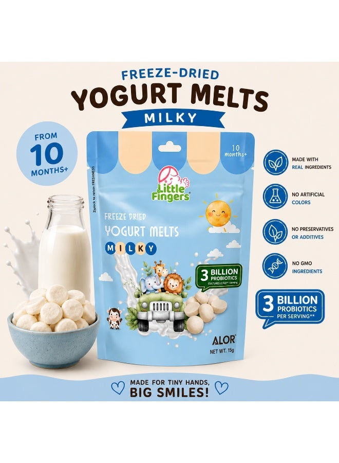 ALOR Signature UAE Little Fingers Freeze-Dried Yogurt Melts Milky 15g | Baby Snack with Probiotics | Creamy Yogurt Melts | Suitable for 10+ Months - Image 2