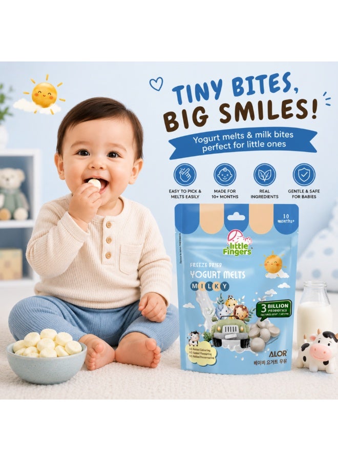 ALOR Signature UAE Little Fingers Freeze-Dried Yogurt Melts Milky 15g | Baby Snack with Probiotics | Creamy Yogurt Melts | Suitable for 10+ Months - Image 3