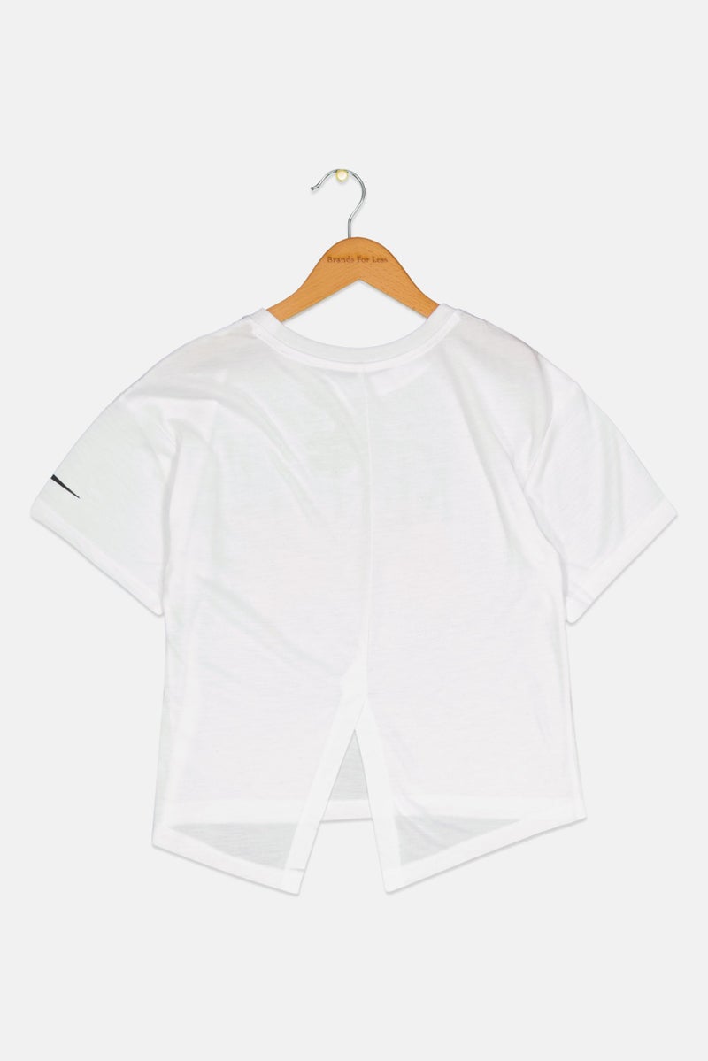 Nike 3Brand بواسطة راسل ويلسون ملابس رياضية للبنات، قمة جرافيك بياقة دائرية، بيضاء - Image 2