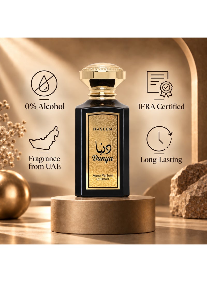 Naseem Dunya Eau De Parfum Aqua Perfume for Men & Women - 100ml - Image 2