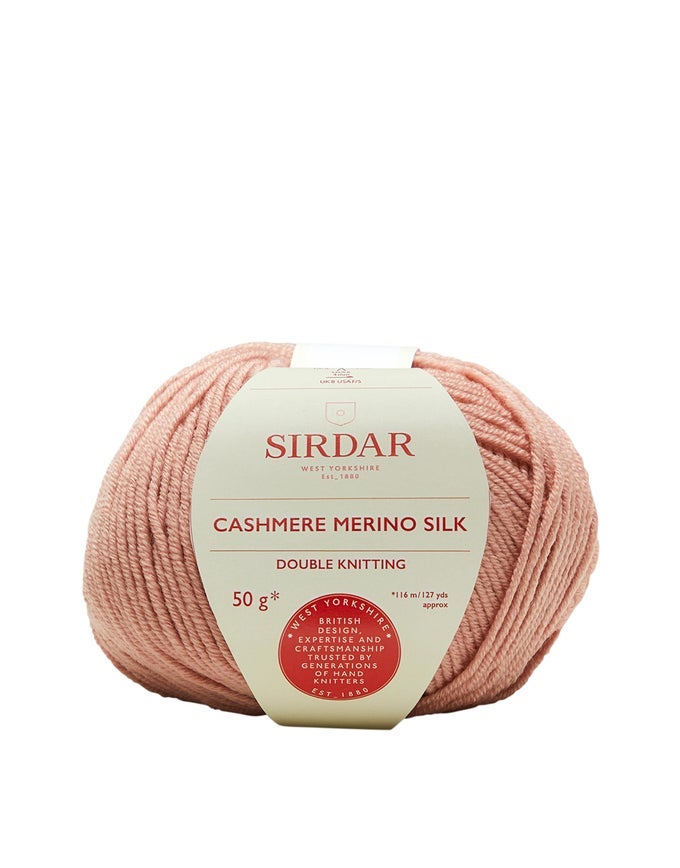 CASHMERE MERINO SILK DK DOUBLE KNITTING ENGLISH ROSE 411 50G
