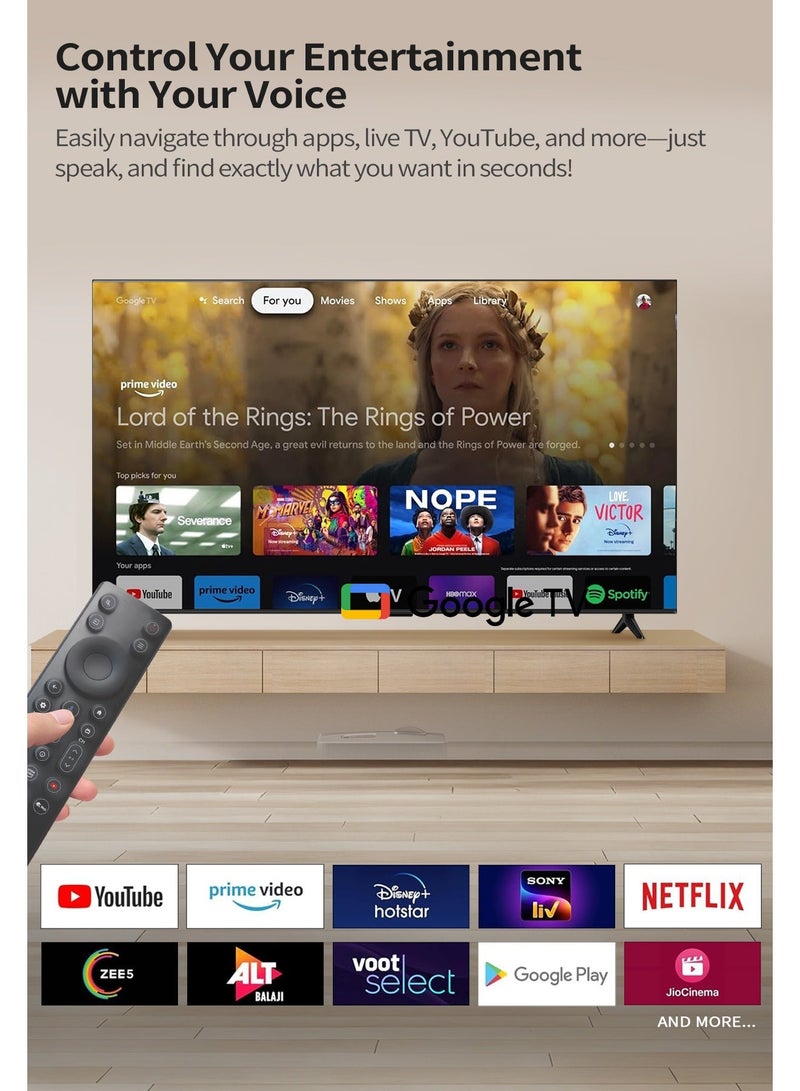 ROWA 75R55 Television 75 Inch Smart TV 4K UHD HDR 10+ Gaming Google TV, Dynamic Color Enhancement, Dolby Vision Atmos, MEMC, Voice Control, Game Master with Slim Design (2025 Model) 75R55 black - Image 2