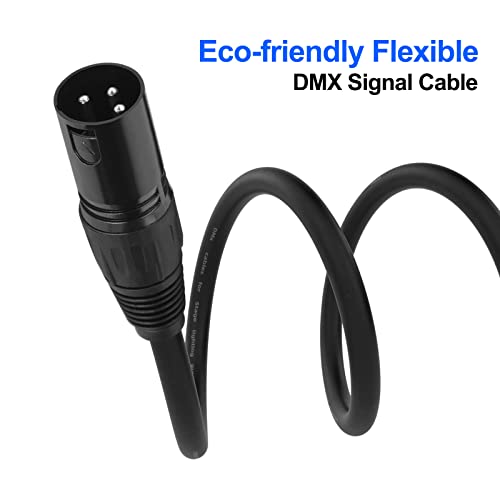 Gruolin 10ft DMX Cable, 4 Pack 3m DMX Light Cables DMX Wires, 3-Pin XLR Male to Female Stage Signal Cable with Metal Connectors for DMX512 Stage & DJ Lighting fixtures - Image 5