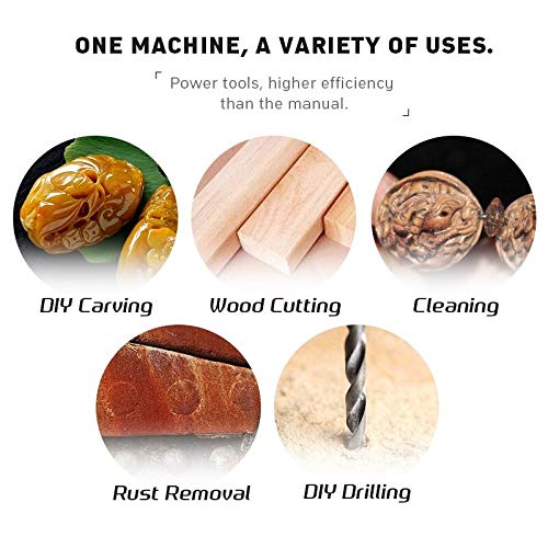 Digital Craft Digital Craft Die Grinder Mini Drill Hand Carving Drill Drilling Machine Electric Abrasive Tool for Power Drill Accessories HSS Metal Circular Saw Disc Wheel Blades Routing Router Bits Burr Rotary  - Image 4