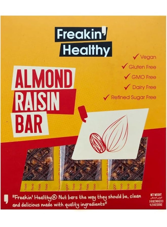 Freakin Healthy Choco Almond Raisin Bar – 40g (Pack of 6 x 12) - Image 2