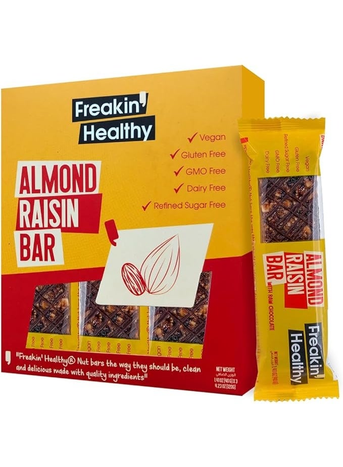 Freakin Healthy Choco Almond Raisin Bar – 40g (Pack of 6 x 12) - Image 1