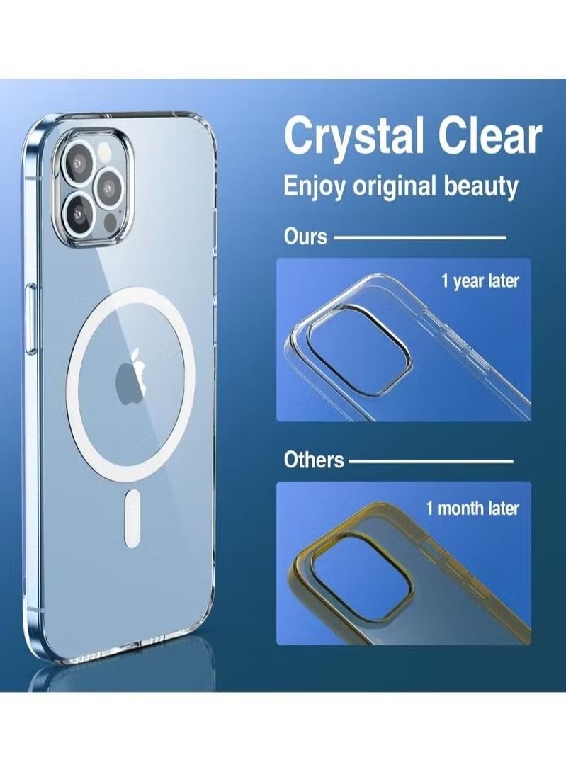 Zaboon iPhone 14 Pro Magnets Compatible with MagSafe Clear Hard PC Back Cover Soft TPU Frame Shockproof Protective Slim Bumper Case - Image 2