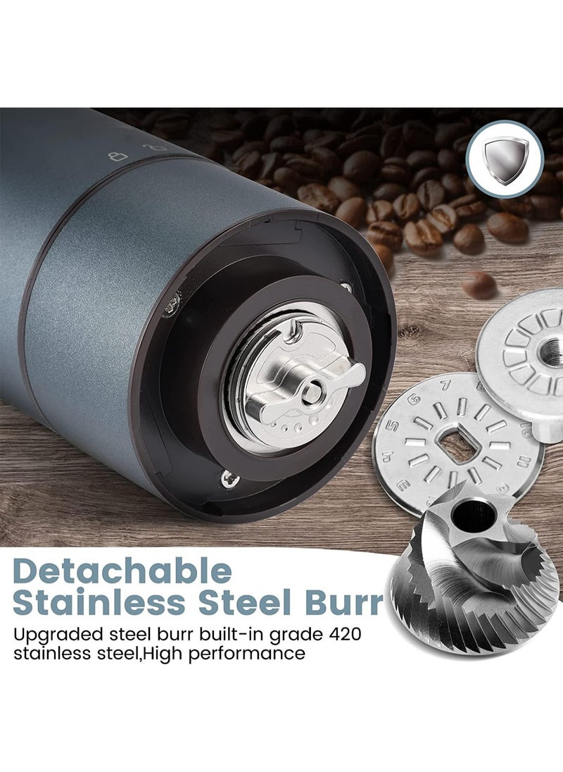 ULHYC - Portable Electric Coffee Grinder 5 Star Stainless Core with 60 Level  Blue - Image 1