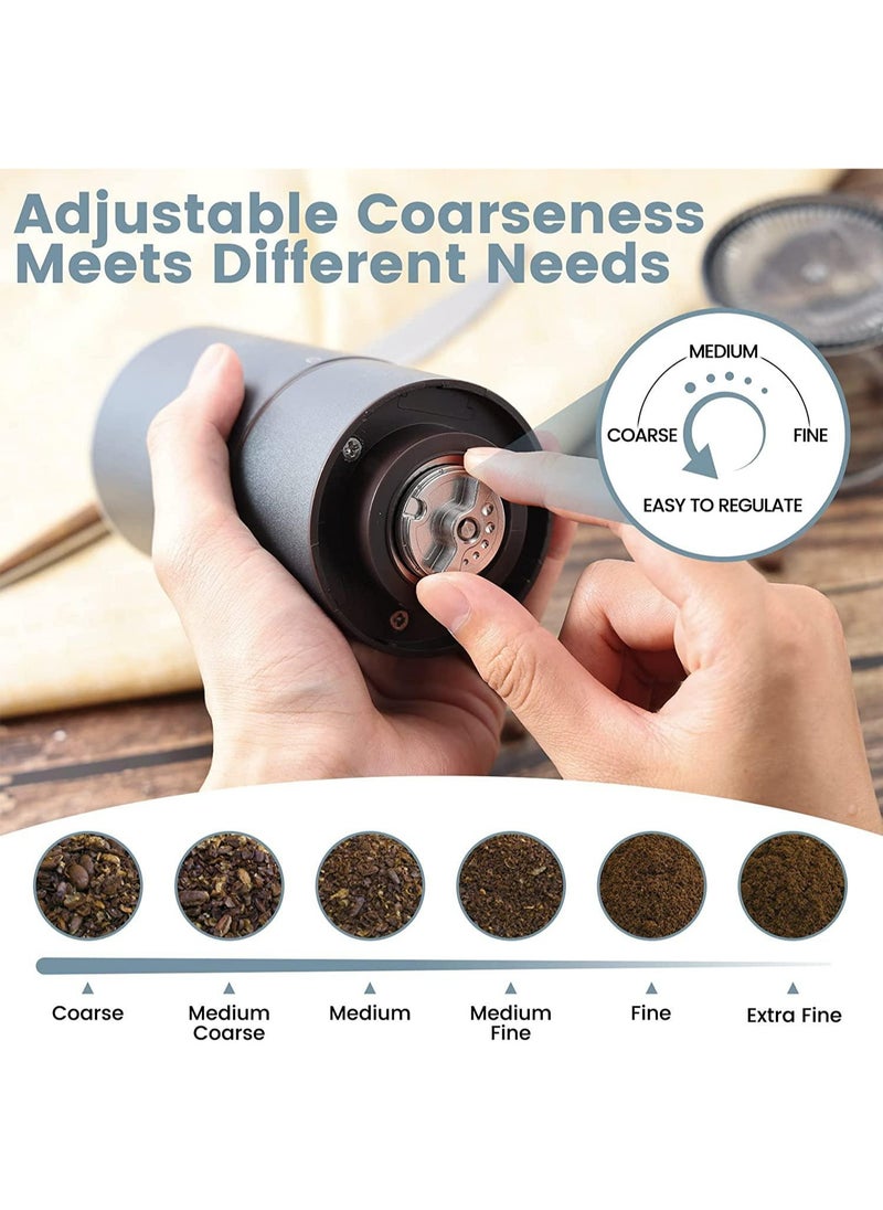 ULHYC - Portable Electric Coffee Grinder 5 Star Stainless Core with 60 Level  Blue - Image 1