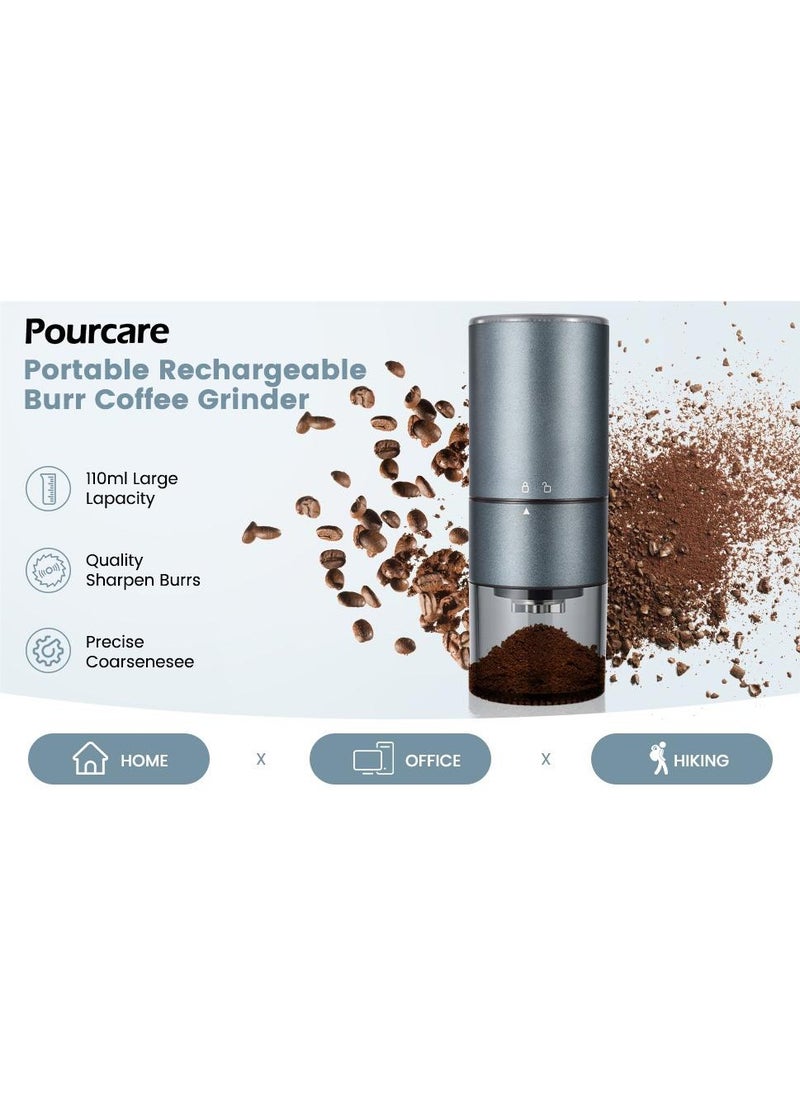 ULHYC - Portable Electric Coffee Grinder 5 Star Stainless Core with 60 Level  Blue - Image 1