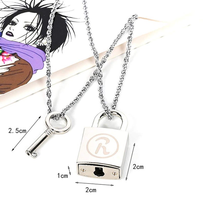 JCvCX 3 in 1 Necklace Lock Key Couple Necklace Keychain Openable Long Chain Punk Necklace 50cm Zinc Alloy Lovers Cosplay Necklace Lovers Charms Lovers Necklace - Image 3