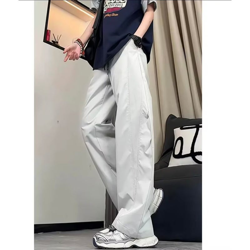 Summer Thin American-Style Perforated Breathable Quick-Dry Cargo Pants For Women And Men, Scimitar Casual Pants With Drape, Wide-Leg Waterproof Pants - Image 3