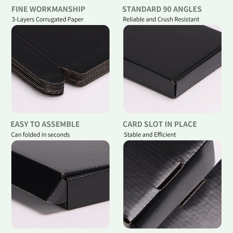 Rempry 7x5x1 Inches Black Shipping Boxes Pack of 50, Cardboard Corrugated Mailer Boxes for Packaging Small Business, Small Gift Boxes for Mailing Present - Image 3