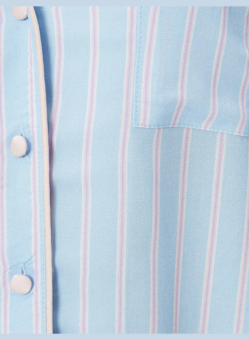 كوتون Short Sleeve Buttoned Pyjama Top